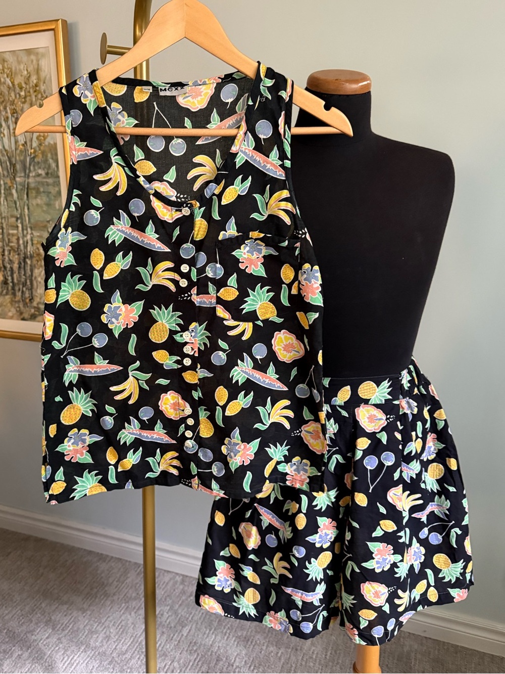Vintage Mexx Fruit Print 2 Piece Set Coastal Grandma Resort Y2K